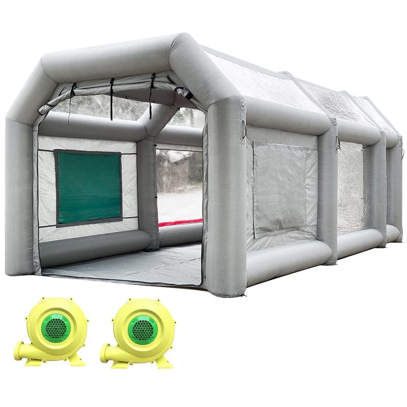 Sewinfla Professional Inflatable Paint Booth 20x10x9Ft with 2 Blowers (450W+1100W) & Air Filter System Portable Paint Booth Tent Garage Inflatable Spray Booth Painting for Parts,Motorcycles