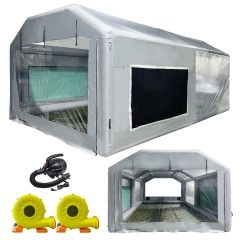 Custom Sewinfla Airtight Waterproof Paint Booth 24x15x10FT with 2 Blowers (1100W+1100W) -New Version Airtight Spray Paint Booth Durable Portable Paint Booth Perfect Solution for Overspray Problem