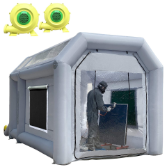 Sewinfla Professional Inflatable Paint Booth Canada 13x8.2x8.2Ft with 2 Blowers (750W+750W) & Air Filter System Portable Spary Booth Canada Blow Up Tent Garage Inflatable Spray Booth Painting for Parts,Motorcycles