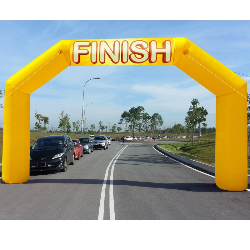 ARCH Sewinfla 20ft Inflatable Arch with Start Finish Line Racing Arch Banners & Blower Outdoor Inflatable Archway for Advertising Commerce Party Sport Race Yellow