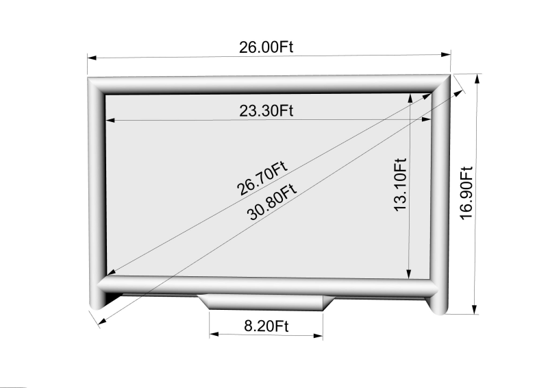 Sewinfla Upgraded Outdoor Movie Screen 30ft- Airtight Design Inflatable Movie Projector Screen for Outdoor/Indoor Use - No Need to Keep Inflating - Supports Front and Rear Projection