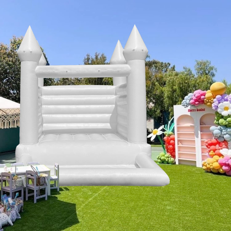 Portable Inflatable White Bounce House 12x10x10FT with Ball Pool&Blower All PVC Inflatable Jumper Bouncy Castle More Durable Bounce House Castle for Kids Birthday Wedding Party Business Photography