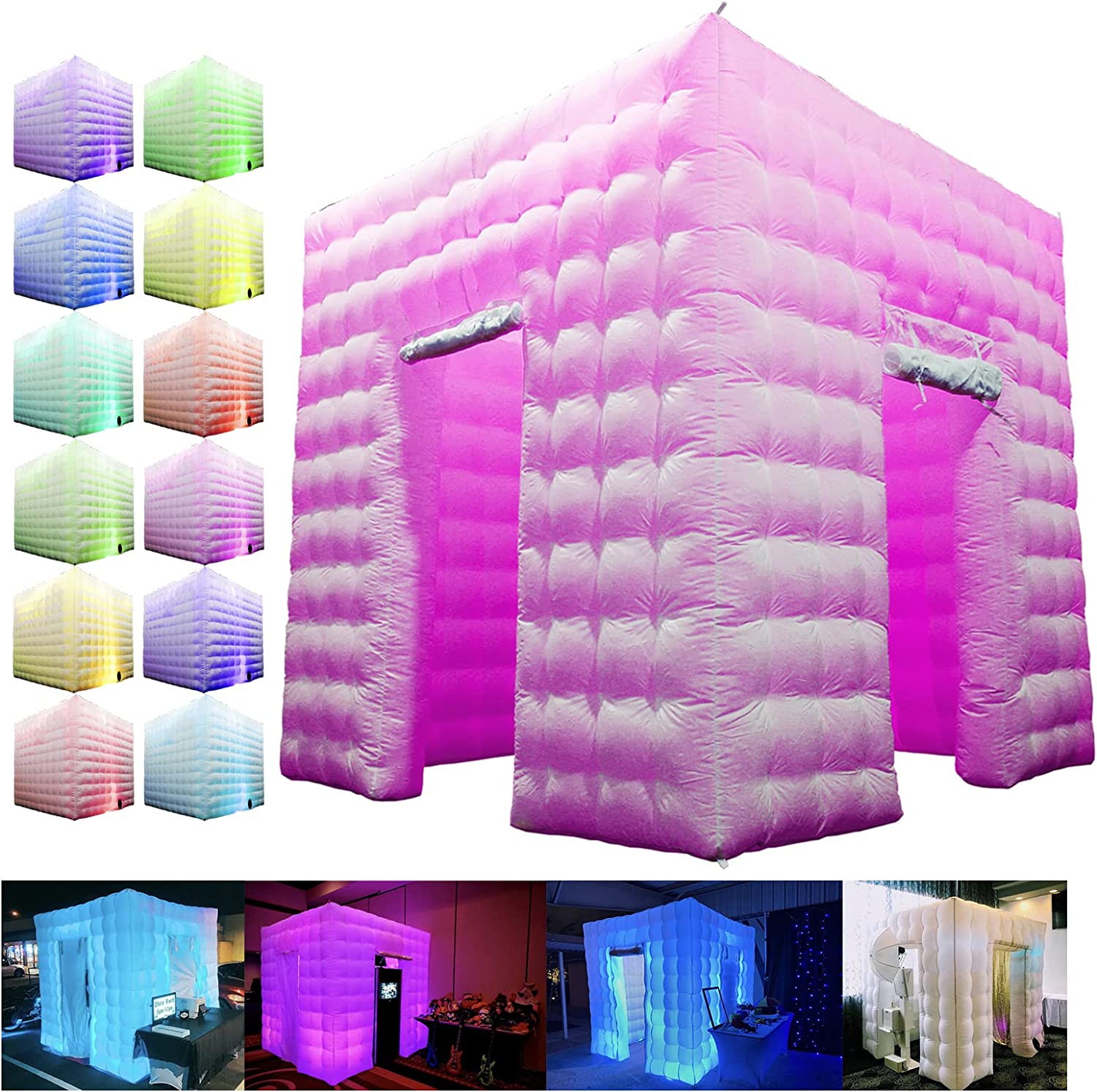 Inflatable Photo Booth Enclosure 8.2ft With Blower 16 Colors Portable ...