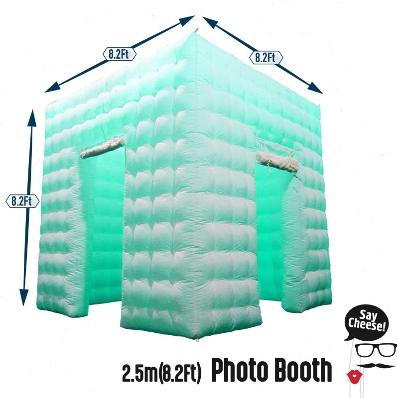 TKLoop Inflatable Photo Booth Enclosure 16 Colors with Blower Portable Photo Booth 8.2ft Studio Tent Great for Wedding, Party, Events, Birthday, Bars White (2 Doors)