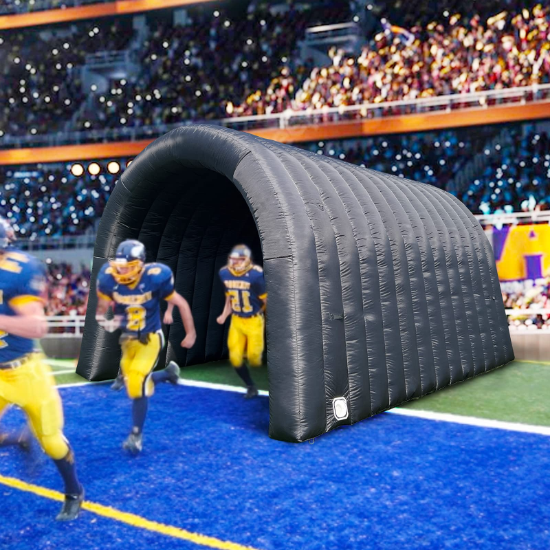 Inflatable Tunnel 16x10x10ft Black Sports Tunnel Entrance with Installed Blower Inflatable Tunnel Tent for Business Advertising Event Exhibition Promotion,Street,Shop,Supermarket,School