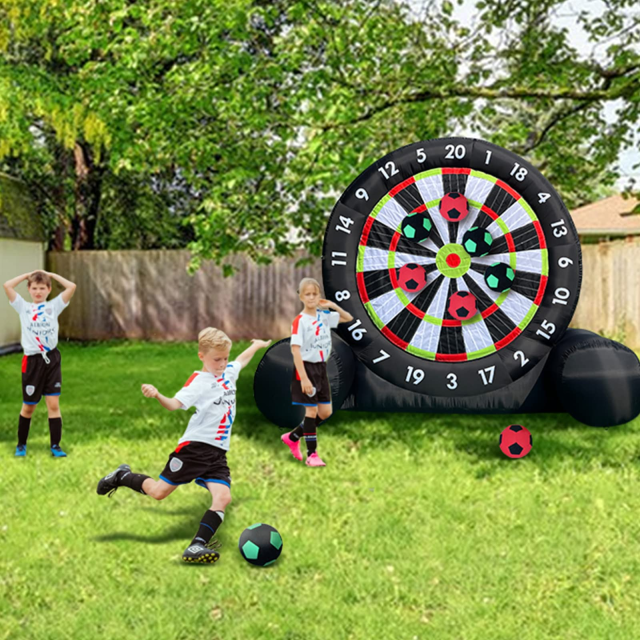 Giant 10Ft Tall Inflatable Soccer Ball Darts Board with 8pcs Soccer