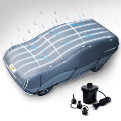 WARSUN Hail Car Cover for Sedans SUV (166"-198'') with Thickened Inflatable PVC Inner Full Car Cover Protector Anti-Hail Car Cover with Air Pump