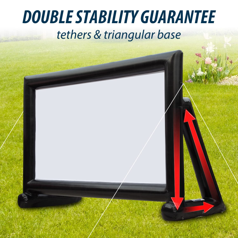 14Ft Upgrade Airtight Movie Screen Outdoor Inflatable Movie Screen No Need Power Supply Continuous - Supports Front and Rear Projection