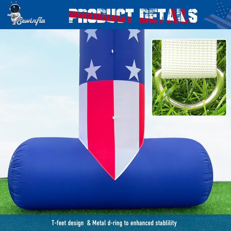 Sewinfla 20FT Inflatable Arch 4th of July Inflatables Outdoor Decoration Inflatable Archway for Parties Lawn Garden to Celebrate Independence Day