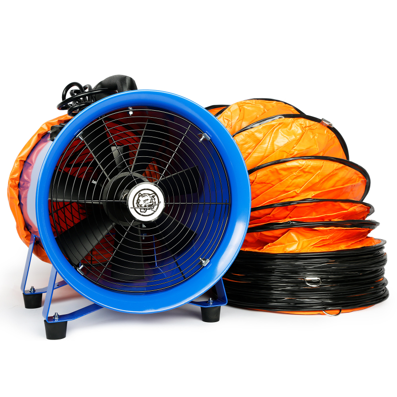 Utility Axial Fan 12 Inch, 520W with 33Ft Duct Hose Pipe, Portable Exhaust and Ventilator Fan, Air Ventilation with 2437 CFM, 3350 RFM (Shipment Date: July 15th)