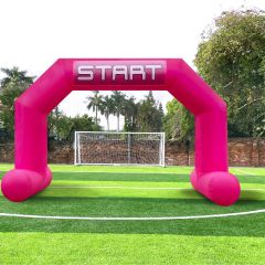 Sewinfla 20ft Pink Inflatable Arch with Start Finish Line Archway with 250W Blower, Outdoor Inflatable Archway for Party,5k Race, Advertising Commerce, Pink Ribbon Day