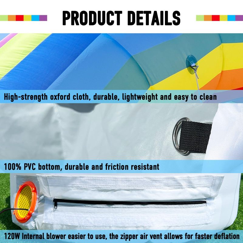 Sewinfla 20ft Inflatable Start Finish Line Arch Rainbow-Cloud with Internal 120W Blower, Outdoor Inflatable Archway for Party Race Advertising Commerce