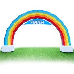 Sewinfla 20ft Inflatable Start Finish Line Arch Rainbow-Cloud with Internal 120W Blower, Outdoor Inflatable Archway for Party Race Advertising Commerce