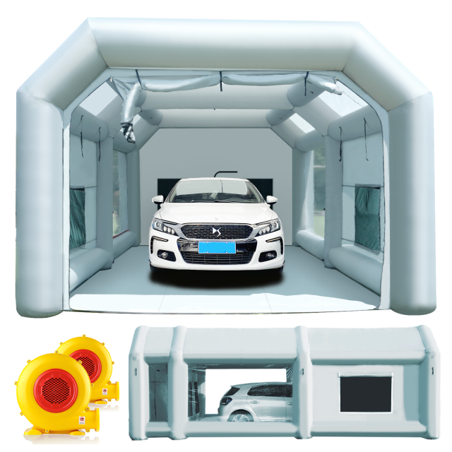 Inflatable Spray Booth Car Paint Tent 26x15x10FT Filter System 2 Blowers