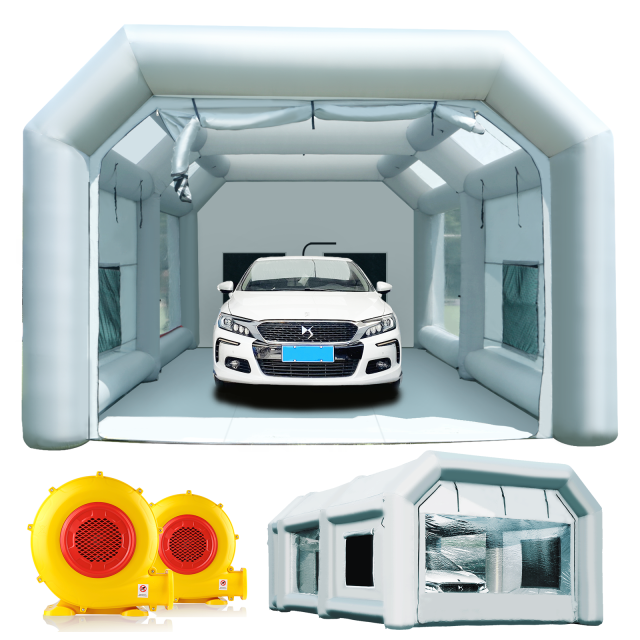 Sewinfla Professional Inflatable Paint Booth 28x15x11Ft  Environmentally-Friendly Air Filter System Portable Paint Booth More  Durable Inflatable Spray Booth with Powerful Blowers