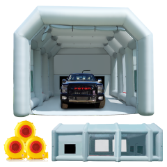 Sewinfla Professional Inflatable Paint Booth 39x20x13Ft with 3 Blowers (950W+950W+950W) & Air Filter System Portable Paint Booth Tent Garage Inflatable Spray Booth Painting for Truck