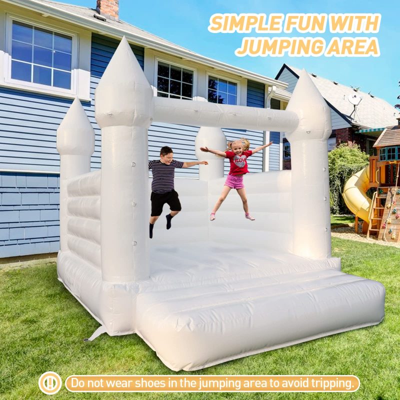 Portable Inflatable Bounce House 13x12x10FT / 4x3.7x3m with Blower All PVC Bouncy House Castle with Large Jumping Area & D-Rings Decorate, Bounce House Castle for Wedding Birthday Party Photography Business