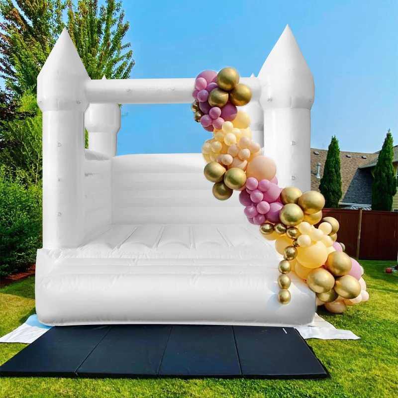 Portable Inflatable Bounce House 13x12x10FT / 4x3.7x3m with Blower All PVC Bouncy House Castle with Large Jumping Area & D-Rings Decorate, Bounce House Castle for Wedding Birthday Party Photography Business