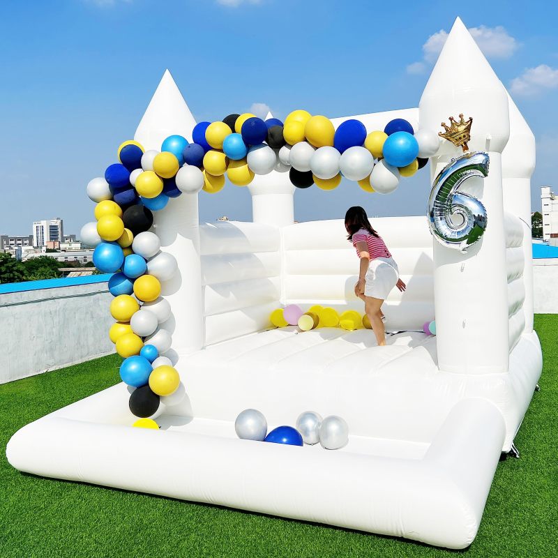 Portable Inflatable Bounce House 13x10x10FT / 4x3x3m with Blower All PVC Bouncy House Castle with Large Jumping Area &amp; D-Rings Decorate, Bounce House Castle for Wedding Birthday Party Photography Business