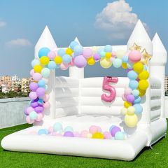 Portable Inflatable Bounce House 13x10x10FT / 4x3x3m with Blower All PVC Bouncy House Castle with Large Jumping Area & D-Rings Decorate, Bounce House Castle for Wedding Birthday Party Photography Business