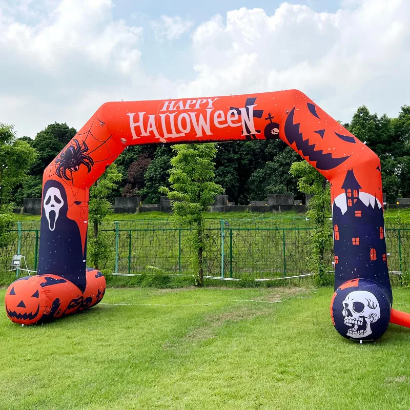 Sewinfla 20ft Halloween Inflatable Arch with Start Finish Line Banners and 250W Blower, Hexagon Inflatable Archway for Halloween Decoration Entrance