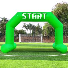 Sewinfla 20ft Green Inflatable Arch with Start Finish Line Banners and Powerful Blower, Hexagon Inflatable Archway for Run Race Marathon Outdoor Advertising Commerce