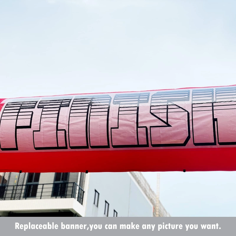 Sewinfla 20ft Red Inflatable Arch with Start Finish Line Banners and Powerful Blower, Hexagon Inflatable Archway for Run Race Marathon Outdoor Advertising Commerce