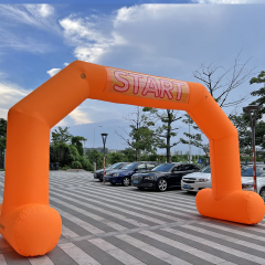 Sewinfla 20ft Orange Inflatable Arch with Start Finish Line Banners and Powerful Blower, Hexagon Inflatable Archway for Run Race Marathon Outdoor Advertising Commerce