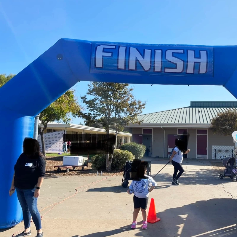 Sewinfla 20ft Inflatable Arch with Start Finish Line Banners and Powerful Blower, Hexagon Inflatable Archway for Run Race Marathon Outdoor Advertising Commerce