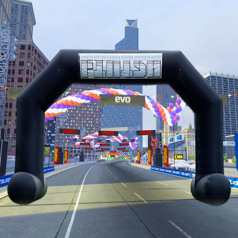 Sewinfla 20ft Inflatable Arch with Start Finish Line Banners and Powerful Blower, Hexagon Inflatable Archway for Run Race Marathon Outdoor Advertising Commerce