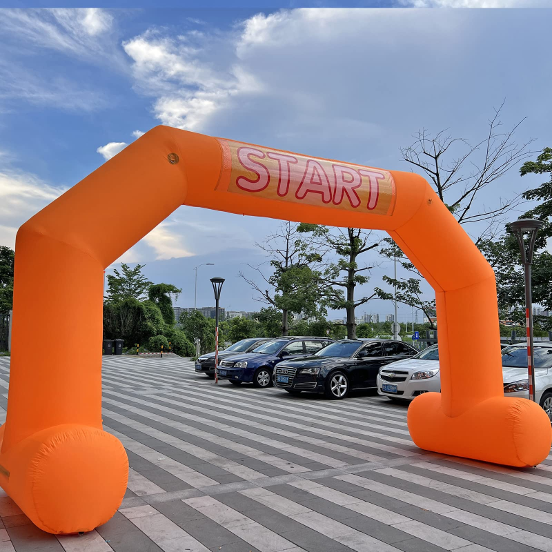 Sewinfla 20ft Inflatable Arch with Start Finish Line Banners and Powerful Blower, Hexagon Inflatable Archway for Run Race Marathon Outdoor Advertising Commerce