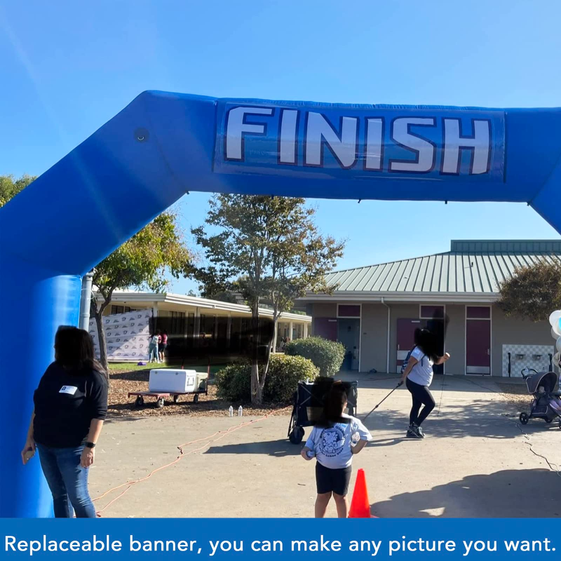 ARCH Sewinfla 20ft Inflatable Arch with Start Finish Line Racing Arch Banners & Blower Outdoor Inflatable Archway for Advertising Commerce Party Sport Race Yellow