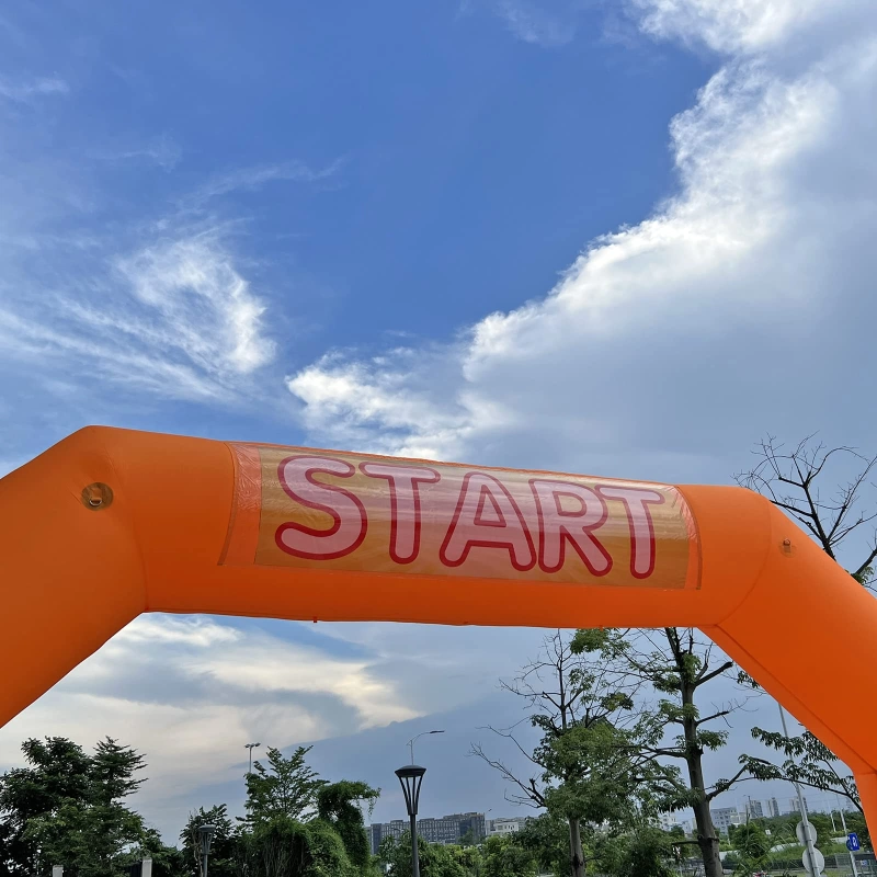 Sewinfla 20ft Inflatable Arch with Start Finish Line Banners and Powerful Blower, Hexagon Inflatable Archway for Run Race Marathon Outdoor Advertising Commerce