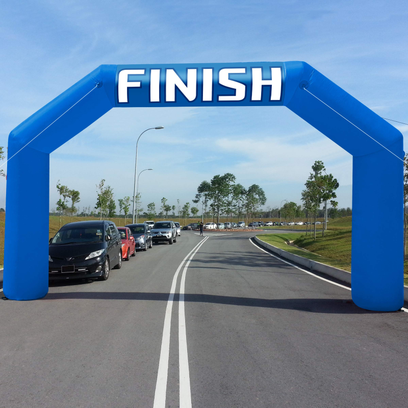 ARCH Sewinfla 20ft Inflatable Arch with Start Finish Line Racing Arch Banners & Blower Outdoor Inflatable Archway for Advertising Commerce Party Sport Race Yellow