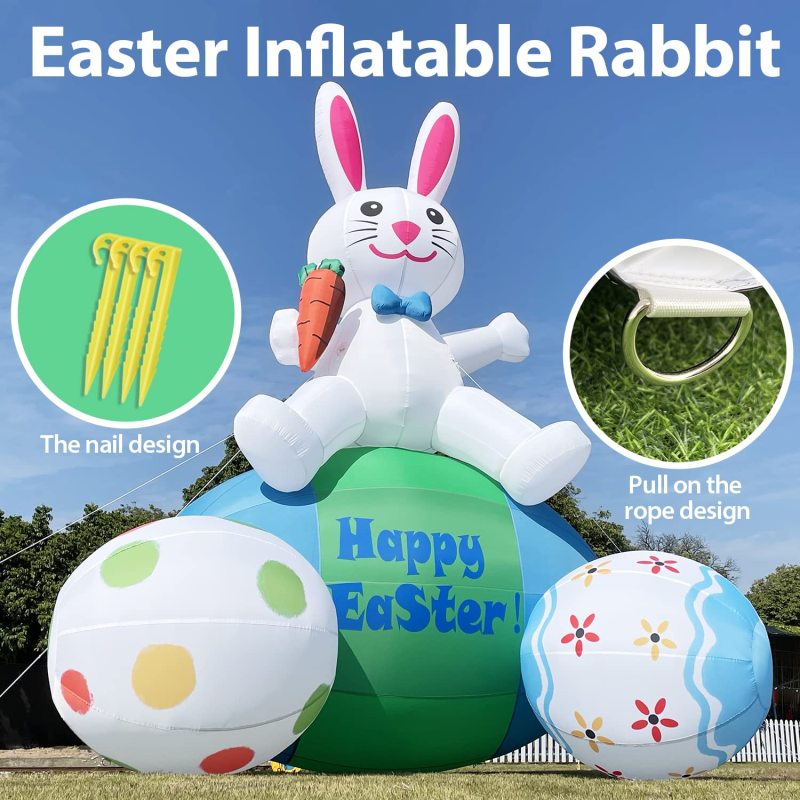 Gaint 20FT Easter Bunny,Easter Inflatables Outdoor Decorations,Blow up Outdoor Commercial Decoration with Blower,Suitable for Courtyard, Garden, Lawn
