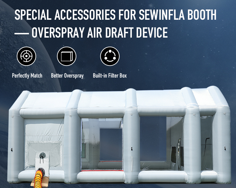 Sewinfla Inflatable Paint Booth Air Draft device-Prevent Overspray- Air Circulation Optimized, Elephant Trunk Maximize Your Spray Booth's Performance
