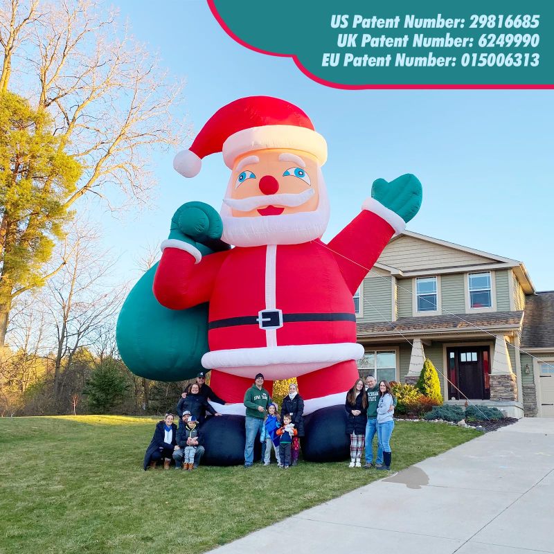 Giant Premium 40Ft Inflatable Santa Claus with Blower for Christmas Yard Decoration Outdoor Yard Lawn Xmas Party Blow Up Decoration with No Light