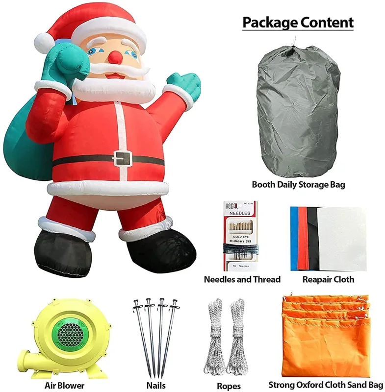 20Ft Giant Inflatable Santa Claus with Blower for Christmas Yard Decoration Outdoor Yard Lawn Xmas Party Blow Up Decoration with No Light