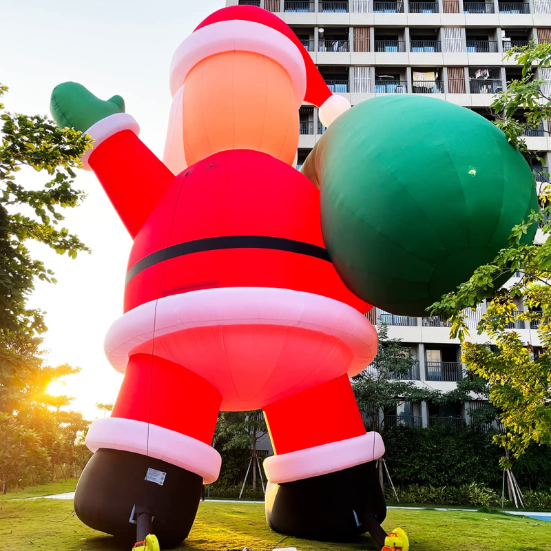 Giant 40Ft Premium Inflatable Santa Claus with Blower for Christmas Yard Decoration Outdoor Yard Lawn Xmas Party Blow Up Decoration with No Light