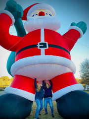 Giant Premium 33Ft Inflatable Santa Claus with Blower for Christmas Yard Decoration Outdoor Yard Lawn Xmas Party Blow Up Decoration with No Light