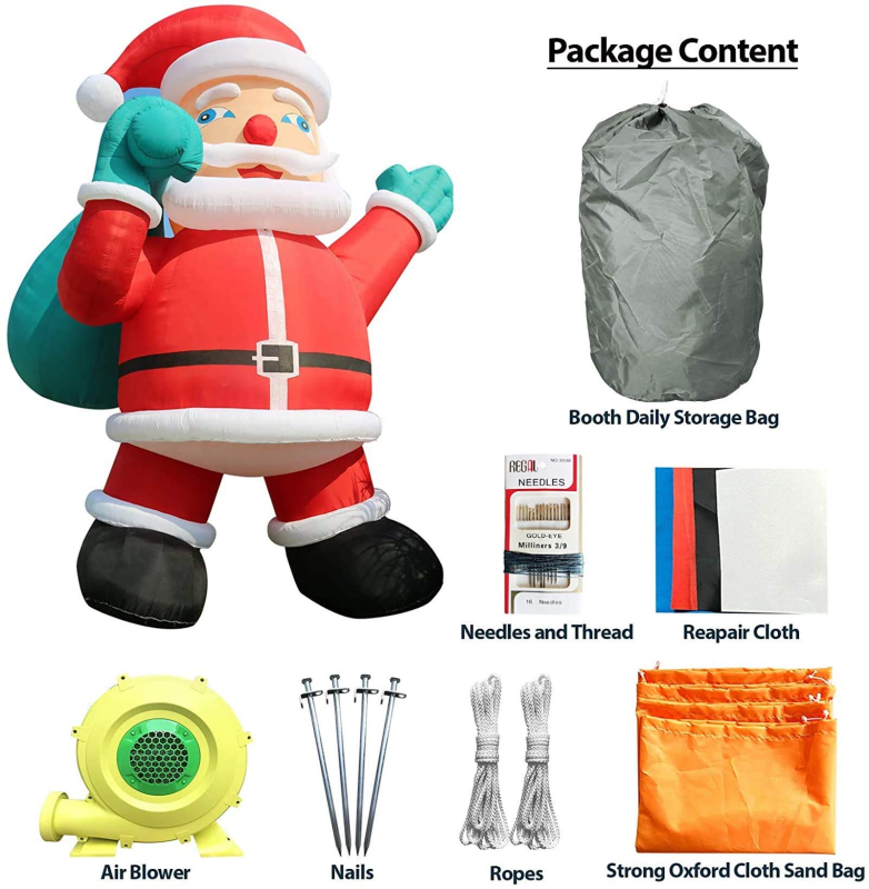 Giant 40Ft Premium Inflatable Santa Claus with Blower for Christmas Yard Decoration Outdoor Yard Lawn Xmas Party Blow Up Decoration with No Light