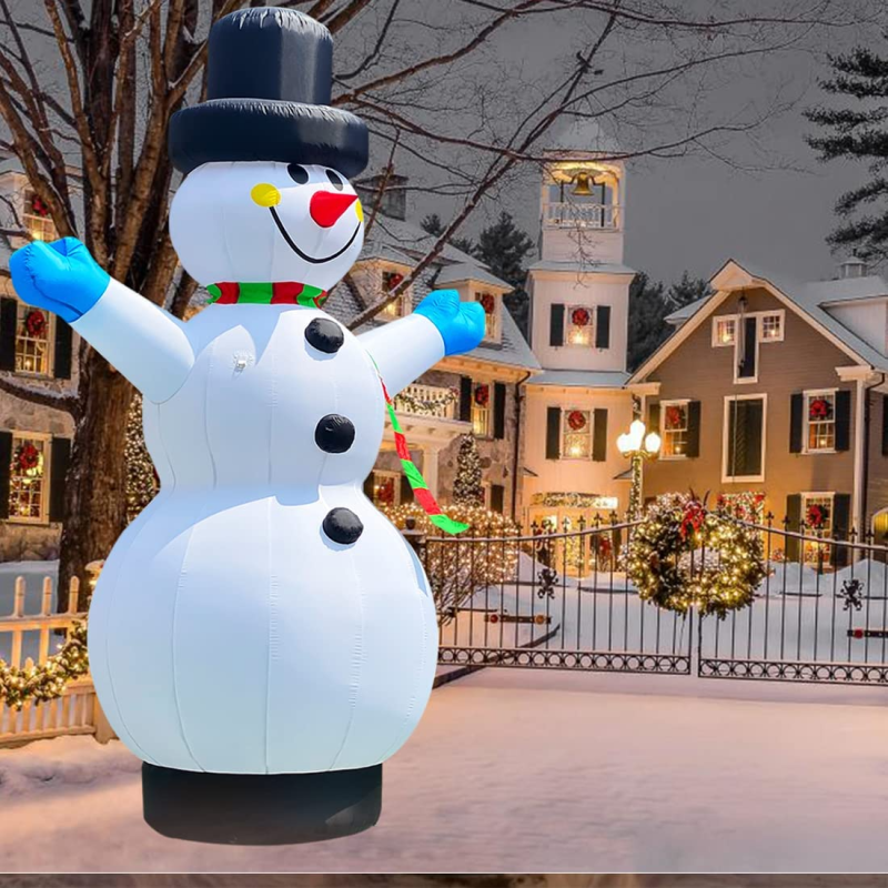 Christmas Inflatable Snowman Lighted with Blower Frosty 13FT/ 26fF/ 33FT/ 40FT Snowman Inflatable Outdoor Yard Decoration Lawn Xmas Party Blow Up Decoration with No Light