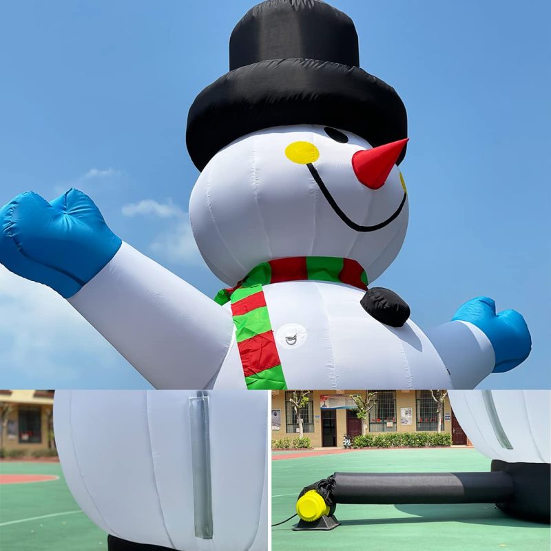 Christmas Inflatable Snowman Lighted with Blower Frosty 13FT/ 26fF/ 33FT/ 40FT Snowman Inflatable Outdoor Yard Decoration Lawn Xmas Party Blow Up Decoration with No Light