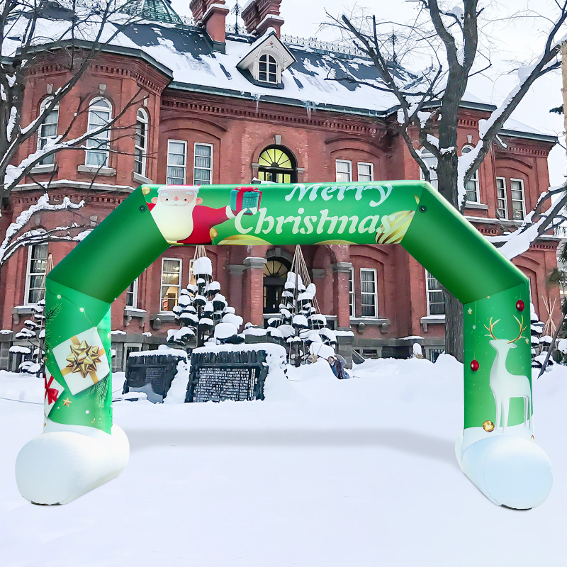 20Ft Christmas Inflatable Arch Outdoor Giant Inflatable Archway with Reindeer, Candy Cane, Snowman and Santa, Blow Up Yard Decorations for Xmas Party, Holiday, Lawn, New Year