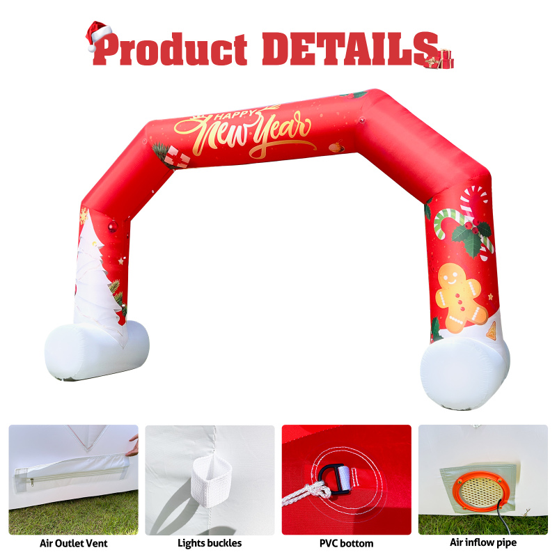 20Ft Christmas Inflatable Arch Outdoor Giant Inflatable Archway with Reindeer, Candy Cane, Snowman and Santa, Blow Up Yard Decorations for Xmas Party, Holiday, Lawn, New Year