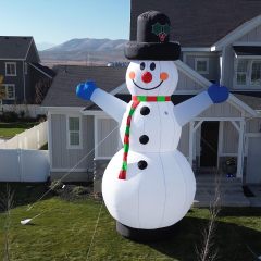 26FT Christmas Inflatable Snowman Lighted with Blower Frosty Snowman Inflatable Outdoor Yard Decoration Lawn Xmas Party Blow Up Decoration
