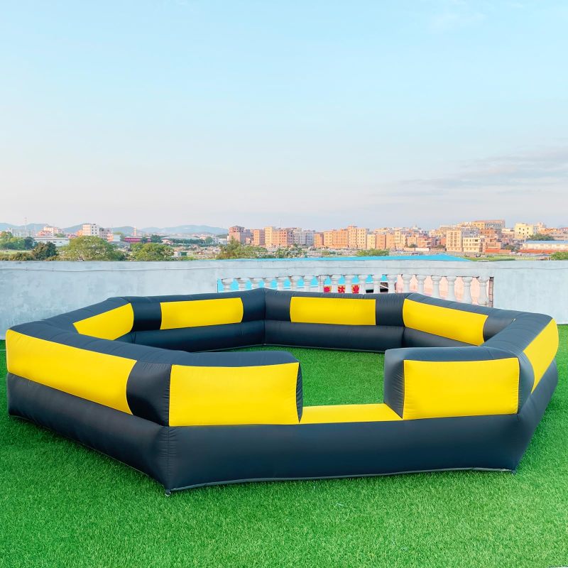 Portable 20FT Gaga Ball Pit Inflatable Gagaball Court with Powerful Blower, Portable Ball Pit Play Fence for Indoor Outdoor School Family Activities Inflatable Sport Games More Durable
