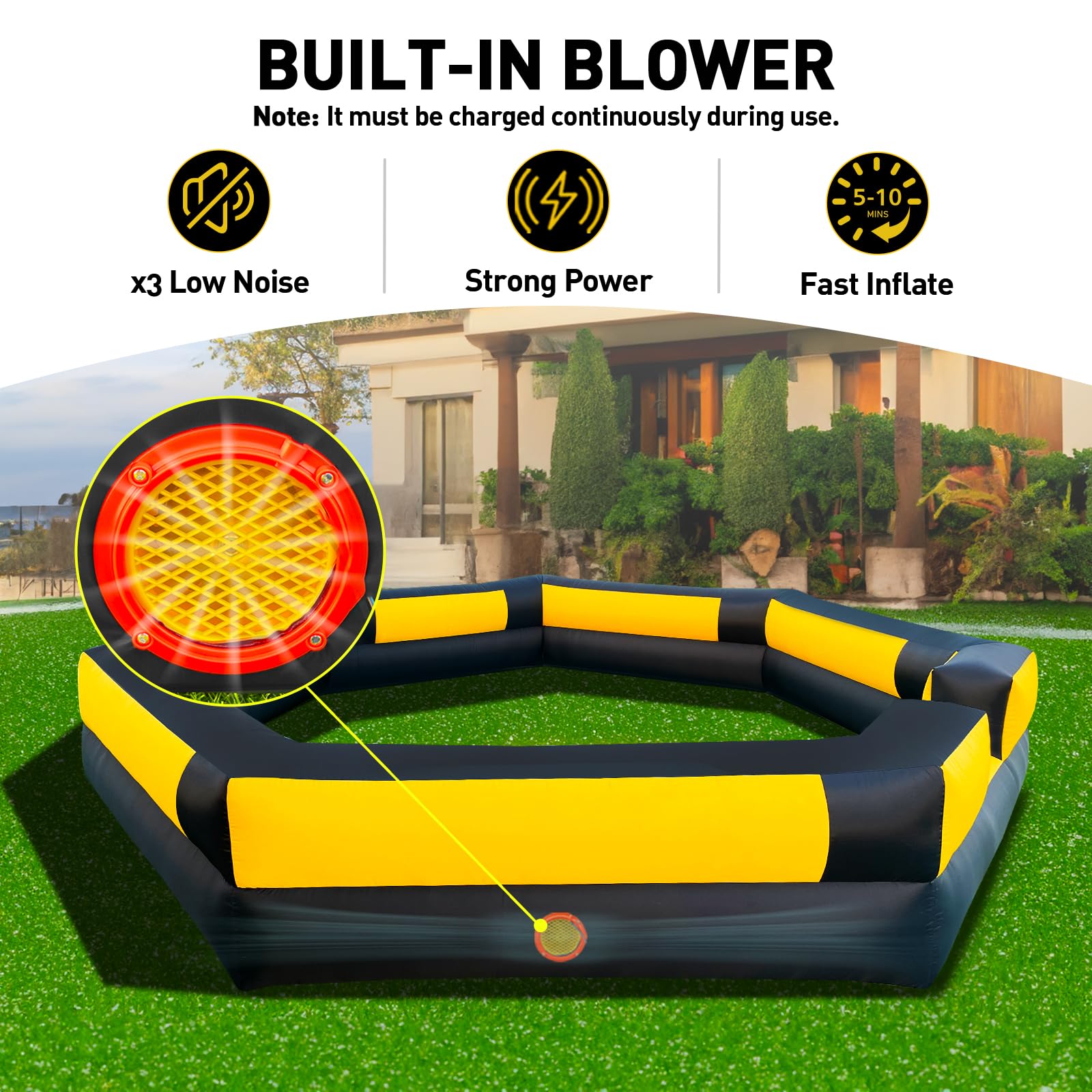 Portable 20FT Gaga Ball Pit Inflatable Gagaball Court With Powerful ...