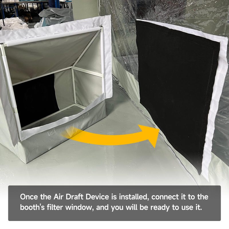 Sewinfla Inflatable Paint Booth MINI Air Draft Device for Indoor Air Circulation Optimized and Helping Solve Overspray & Environmentally-Friendly (Mini Size Elephant Trunk, Attached to the booth front door)