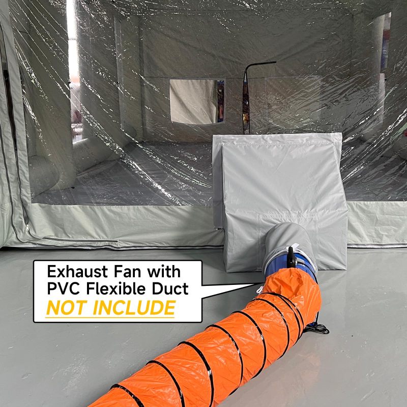 Sewinfla Inflatable Paint Booth MINI Air Draft Device for Indoor Air Circulation Optimized and Helping Solve Overspray & Environmentally-Friendly (Mini Size Elephant Trunk, Attached to the booth front door)